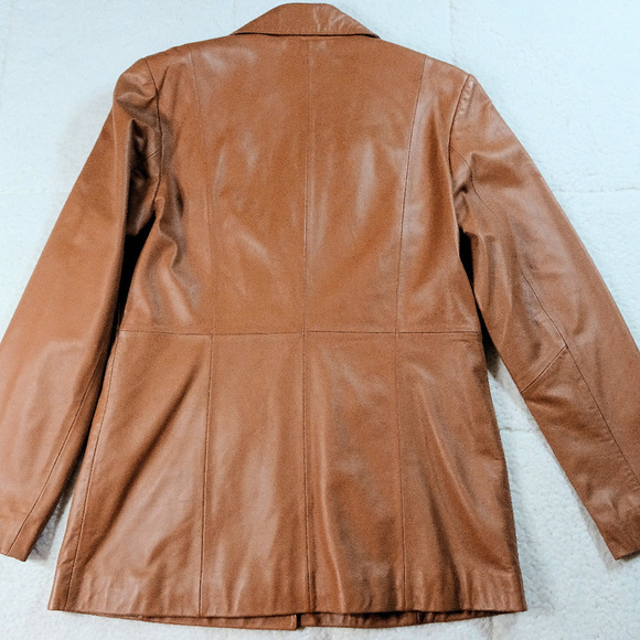 Chadwick's Brown Leather Coat Small - Picture 2 of 6
